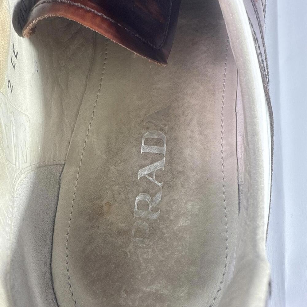 Prada White & Burgundy Men’s Perforated leather Lace-up Sui Generis Design 9.5EE - Picture 6 of 9